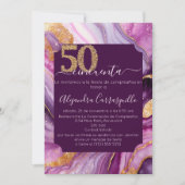Spaanse Sophisticated Agate 50ste Verjaardagsfeest Kaart (Voorkant)