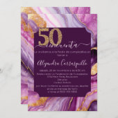 Spaanse Sophisticated Agate 50ste Verjaardagsfeest Kaart (Voorkant / Achterkant)