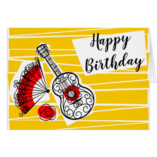 Spaanse Souvenirs Birthday Inside Text landschap (Voorkant Horizontaal)