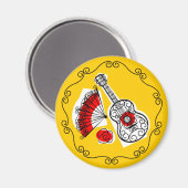 Spaanse Souvenirs Border magnet round (Voorkant / Achterkant)