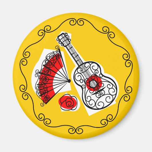 Spaanse Souvenirs Border magnet round (Voorkant)
