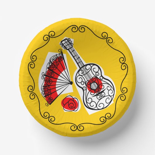 Spaanse Souvenirs Border Papieren Kommen (Voorkant)