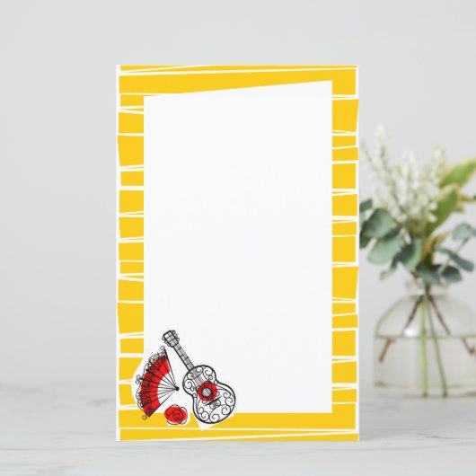 Spaanse Souvenirs Border Stripe paper 5,5x 8,5 (Staand voorkant)