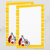 Spaanse Souvenirs Border Stripe paper 5,5x 8,5 (Voorkant / Achterkant)