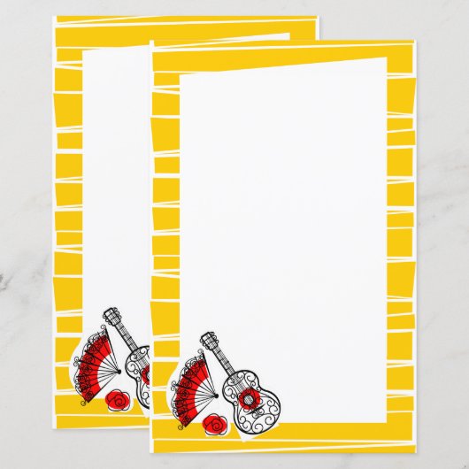 Spaanse Souvenirs Border Stripe paper 5,5x 8,5 (Voorkant / Achterkant)