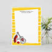 Spaanse Souvenirs Border Stripe Text 8.5 x 11 (Staand voorkant)