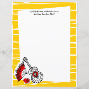 Spaanse Souvenirs Border Stripe Text 8.5 x 11