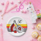Spaanse Souvenirs Classic Stripe 50-jarige leeftij Papieren Bordje (Feest)