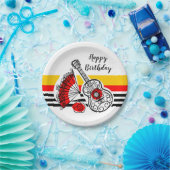 Spaanse Souvenirs Classic stripe Birthday Papieren Bordje (Feest)