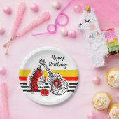 Spaanse Souvenirs Classic stripe Birthday Papieren Bordje (Feest)