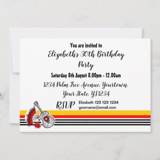 Spaanse Souvenirs Classic Stripe horizontal Kaart (Achterkant)