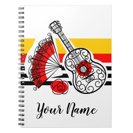 Spaanse Souvenirs Classic Stripe Name notitieboek (Voorkant)
