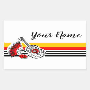 Spaanse Souvenirs Classic Stripe Name rechthoek Rechthoekige Sticker