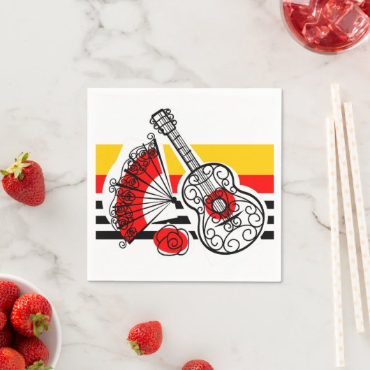 Spaanse Souvenirs Classic Stripe paper napkin Servet (Insitu)