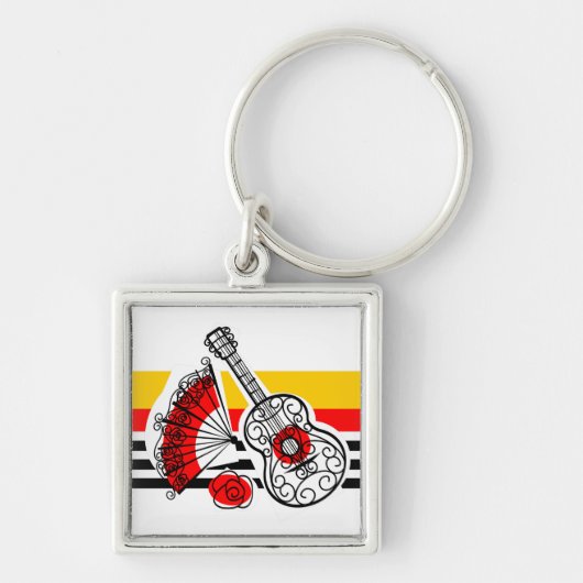 Spaanse Souvenirs Classic Stripe sleutelhanger squ (Voorkant)