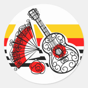 Spaanse Souvenirs Classic Stripe sticker rond
