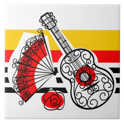 Spaanse Souvenirs Classic Stripe Tegeltje (Voorkant)