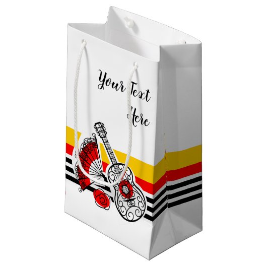 Spaanse Souvenirs Classic Stripe Text small Klein Cadeauzakje (Voorkant Gekanteld)