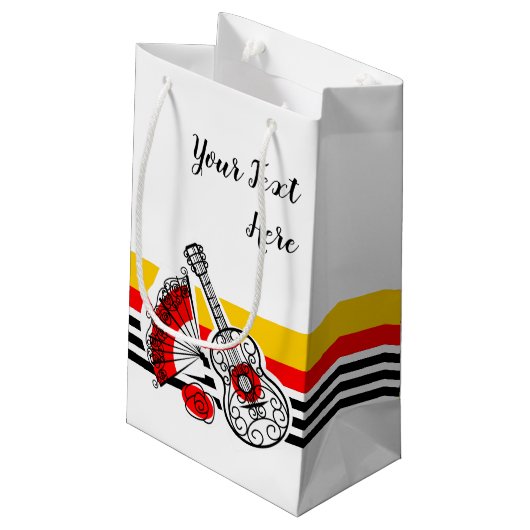 Spaanse Souvenirs Classic Stripe Text small Klein Cadeauzakje (Achterkant Gekanteld)