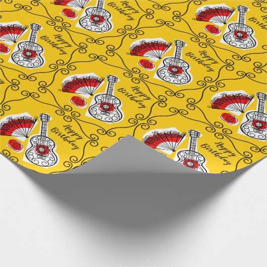 Spaanse Souvenirs Corners Multi Happy Birthday Cadeaupapier (Hoek)