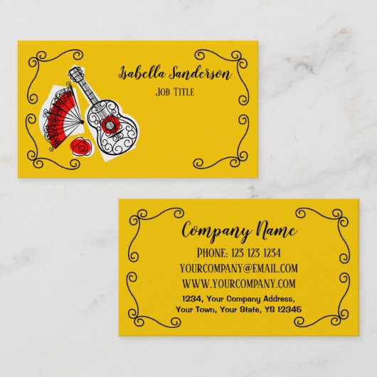 Spaanse Souvenirs Corners Name Title visitekaartje (Voorkant / Achterkant)