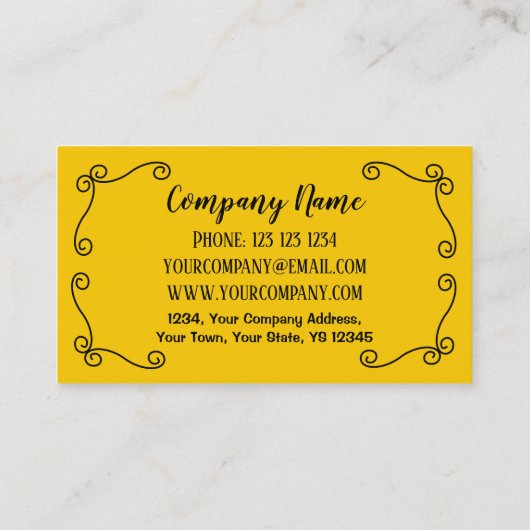 Spaanse Souvenirs Corners Name Title visitekaartje (Achterkant)