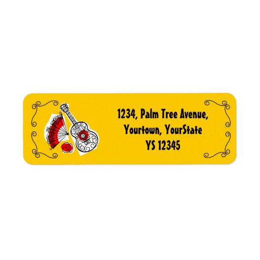 Spaanse Souvenirs Corners retour address label (Voorkant)
