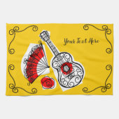 Spaanse Souvenirs Corners Tekst horizontaal Theedoek (Horizontaal)