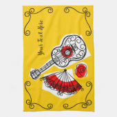 Spaanse Souvenirs Corners Tekst horizontaal Theedoek (Verticaal)