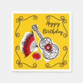 Spaanse Souvenirs Corners Verjaardags papier serve Servet (Voorkant)