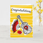 Spaanse Souvenirs Groep Gefeliciteerd verticaal Kaart (Gele Bloem)