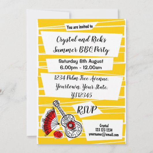 Spaanse Souvenirs Groep Party uitnodiging verticaa (Achterkant)