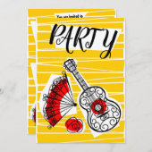 Spaanse Souvenirs Groep Party uitnodiging verticaa (Voorkant / Achterkant)