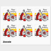 Spaanse Souvenirs: Klassieke Stripe Birthday vierk Vierkante Sticker (Vel)