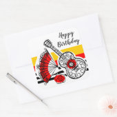 Spaanse Souvenirs: Klassieke Stripe Birthday vierk Vierkante Sticker (Envelop)