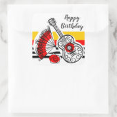 Spaanse Souvenirs: Klassieke Stripe Birthday vierk Vierkante Sticker (Tas)