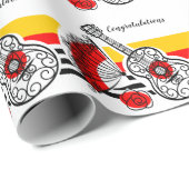 Spaanse Souvenirs Klassieke Stripe Gefeliciteerd Cadeaupapier (Rol Hoek)