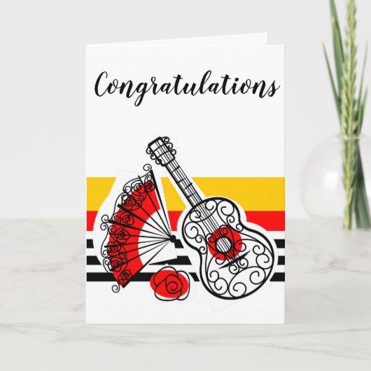 Spaanse Souvenirs Klassieke Stripe Gefeliciteerd Kaart (Voorkant)