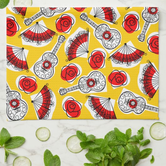 Spaanse Souvenirs Meukenhanddoeken, horizontaal Theedoek (Gevouwen)