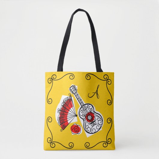 Spaanse Souvenirs monogram hoeken over het tas (Voorkant)