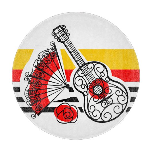 Spaanse Souvenirs Stripe Classic snij-ronde Snijplank (Voorkant)