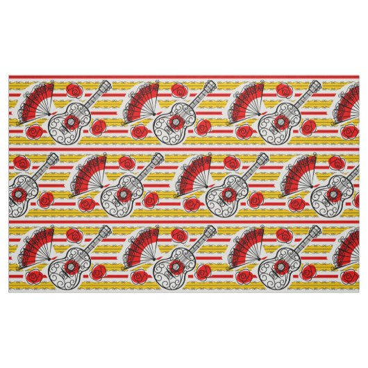 Spaanse Souvenirs Stripe stof, groot afdrukken Stof (Fat Quarter)