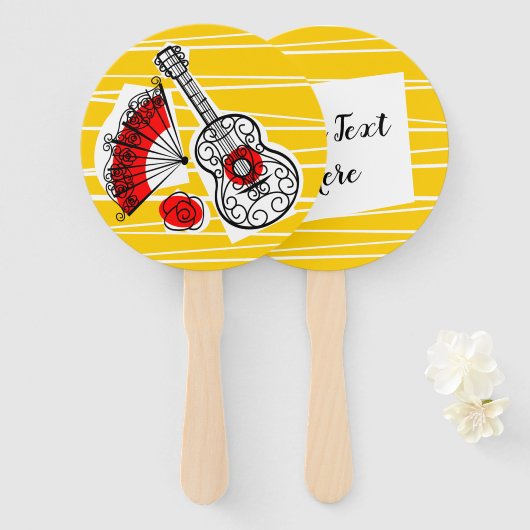 Spaanse Souvenirs Tekst ronde fan Handwaaier (Voorkant en achterkant)