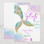 Spaanse splash zeemeermin verjaardagskaart feestdagenkaart (Voorkant / Achterkant)