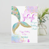 Spaanse splash zeemeermin verjaardagskaart feestdagenkaart (Staand voorkant)