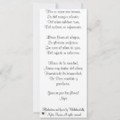 Spaanse ST. Valentijns gedicht-pas aan (Achterkant)