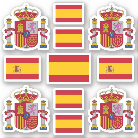 Spaanse staatssymbolen / wapenschild en vlag sticker (Voorkant)