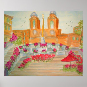 Spaanse Stappen in Rome Poster