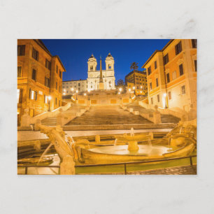 Spaanse Stappen, Trinità dei Monti kerk Rome Itali Briefkaart