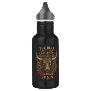 Spaanse Stier La Roja Vintage Voetbalfan Waterfles